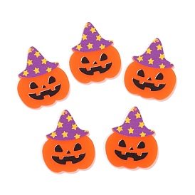 Acrylic Pendants, for Halloween, Pumpkin with Hat