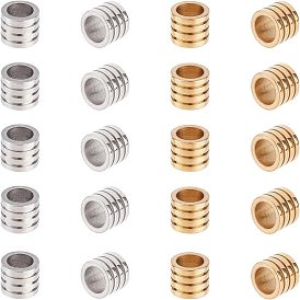 304 из нержавеющей стали бусы, бусины с большим отверстием, желобчатый, колонка