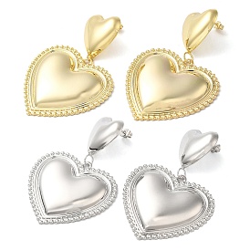 Латунные серьги-гвоздики для женщин, сердце