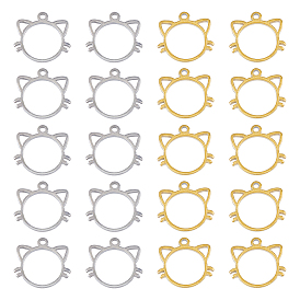 20 шт 2 цвета 304 подвески из нержавеющей стали, прелести кошачьей головы
