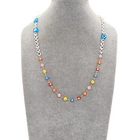 Bohemian Rainbow Beaded Necklace - Handmade, Unique, Colorful.