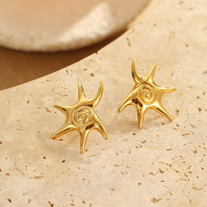 Спираль вихря 304 серьги-гвоздики из нержавеющей стали