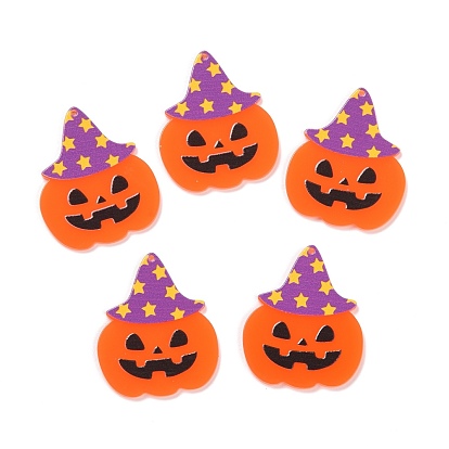 Acrylic Pendants, for Halloween, Pumpkin with Hat