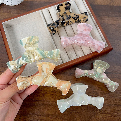 Заколки для волос из ацетата целлюлозы (смола) с бантиком, аксессуары для волос для девочек и женщин