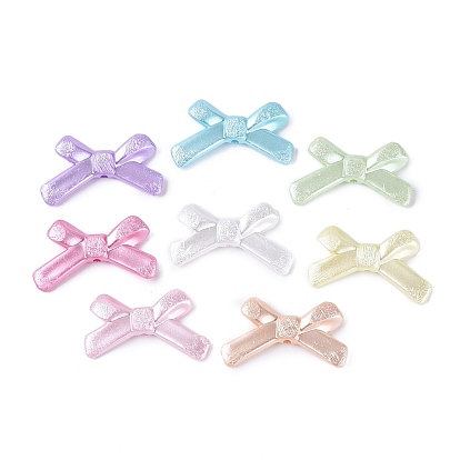 Текстурированные непрозрачные акриловые бусины, окрашенные аэрозольной краской, бантом