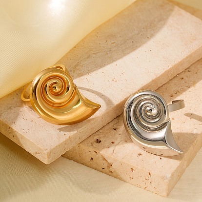 Регулируемые 304 манжеты из нержавеющей стали для женщин, в форме раковины