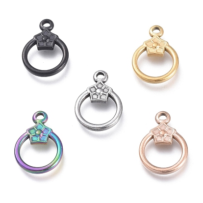 304 Stainless Steel Toggle Clasps Ion Plating(IP) Parts, Ring