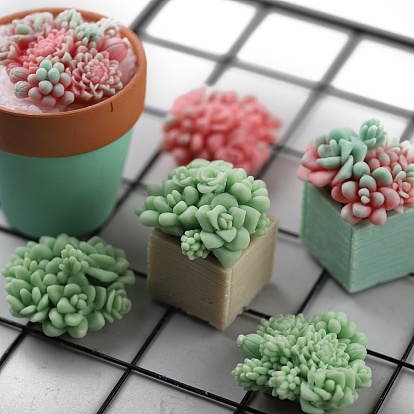 Moule en silicone de qualité alimentaire, décoration de plantes succulentes, bricolage, moules de résine, pour la résine UV, fabrication artisanale de résine époxy, blanc