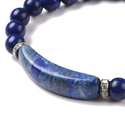 Natural Gemstone Beads Charm Bracelets, Heart