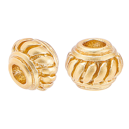 Brass Beads, Long-Lasting Plated, Matte Style, Rondelle