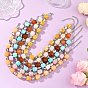 Cube Imitation Gemstone Acrylic Beaded Necklaces for Women, with CCB Plastic Nuggets