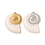 304 Stainless Steel & Resin Pendants, Spiral Shell Charm