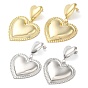 Латунные серьги-гвоздики для женщин, сердце