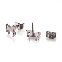 304 Stainless Steel Stud Earrings, with Ear Nuts, Unicorn
