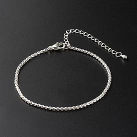 304 Stainless Steel Box Chain Bracelets