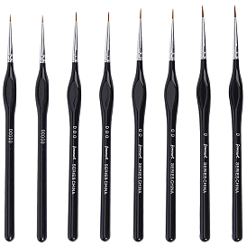 8 шт. 4 стили лайнер детали тонкие кисти для рисования, с деревянной ручкой