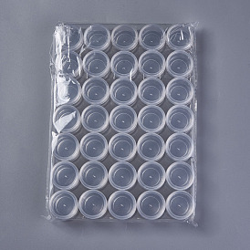 Tarro de crema de plástico ps transparente recargable, envases cosméticos portátiles vacíos, con tapas de rosca de plástico pp