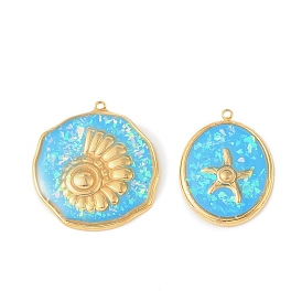 304 подвески из нержавеющей стали, с эмалью и пайетками, золотые