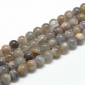 Natural Black Sunstone Beads Strands, Round