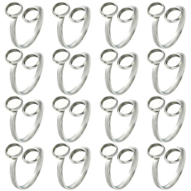 16шт. 304 нержавеющая сталь открытая манжета кольцо фурнитура, настройка кольца колодки, плоско-круглые