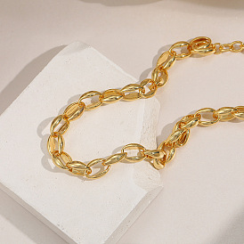 Vintage Gold Sweater Chain Necklace - Fashionable, Hip-hop, Statement, Chunky, Collarbone.