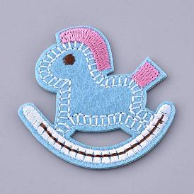 Computerized Embroidery Cloth Iron on/Sew on Patches, Costume Accessories, Appliques, Rocking Horses
