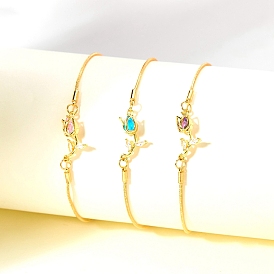 Golden Brass Bracelets, Jewely for Women, Flower