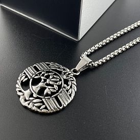 304 подвеска из нержавеющей стали в виде дерева жизни, винтажные панк-модные ожерелья с индивидуальным стилем
