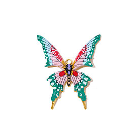 304 нержавеющей стальной эмали подвески, бабочки прелести, ионное покрытие (ip), зеркальная полировка, реальный 18 k позолоченный