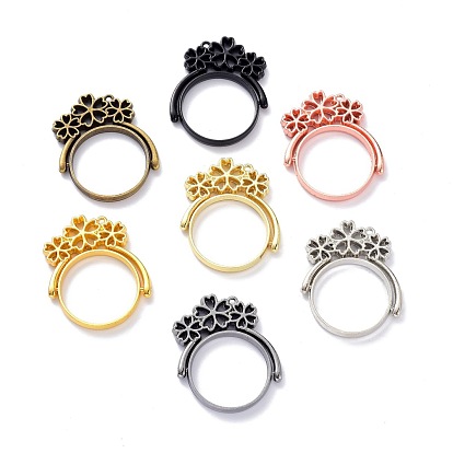 Alloy Open Back Bezel Pendants, Rotating Pendants, for DIY UV Resin, Epoxy Resin, Pressed Flower Jewelry, Flower