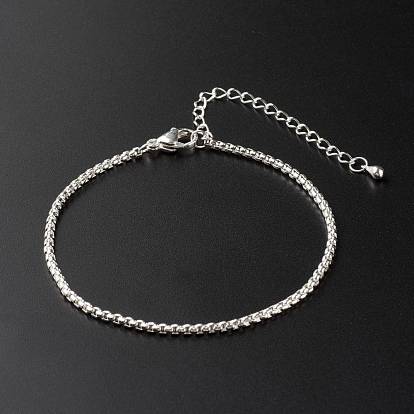 304 Stainless Steel Box Chain Bracelets