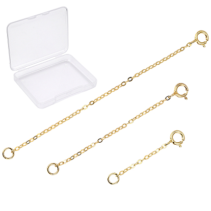 3 шт 3 стиль 925 удлинитель цепи из стерлингового серебра, с застежками и цепями для бордюров