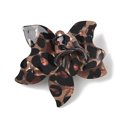 Непрозрачные акриловые подвески, цветок, леопард печатных