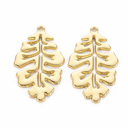 Crémaillère pendentifs en alliage placage, sans cadmium et sans plomb, charmes de feuilles