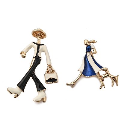 Эмалевые булавки из сплава для женской одежды, модная девушка