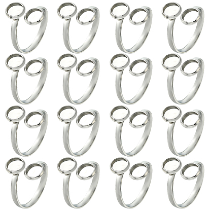 16шт. 304 нержавеющая сталь открытая манжета кольцо фурнитура, настройка кольца колодки, плоско-круглые