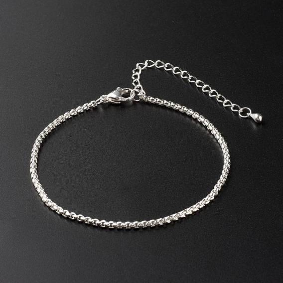 304 Stainless Steel Box Chain Bracelets