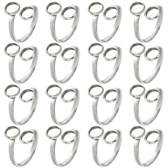 16шт. 304 нержавеющая сталь открытая манжета кольцо фурнитура, настройка кольца колодки, плоско-круглые