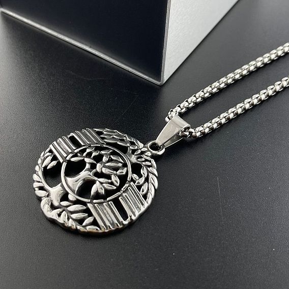304 подвеска из нержавеющей стали в виде дерева жизни, винтажные панк-модные ожерелья с индивидуальным стилем