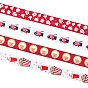 4rollos 4 estilos cinta de poliéster estampada, palomitas de maíz, para la decoración del regalo