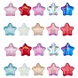 Perles de verre imprimées , de couleur plaquée ab , givré, étoiles