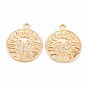 Латунные подвески, без никеля , плоские круглые с солнцем