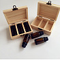 Прямоугольные пустые коробки для хранения древесины, с откидной крышкой, для хранения бутылок с эфирным маслом