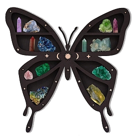 Tree of Life/Coffin/Butterfly Hanging Wooden Crystal Display Shelf, Crystal Holder Stand, Rustic Divination Pendulum Storage Rack, Witch Stuff