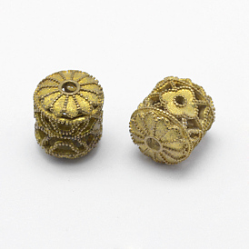 Brass Filigree Beads, Lead Free & Cadmium Free & Nickel Free, Column