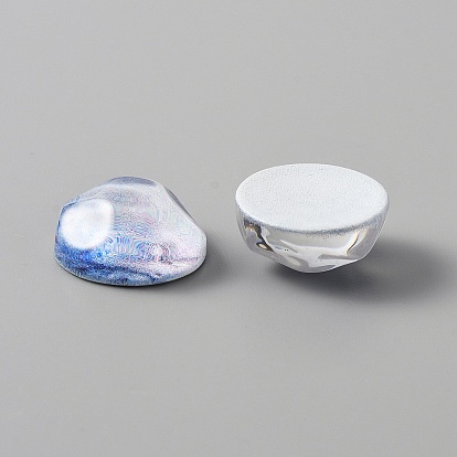 Кабошоны из полупрозрачной смолы, водная рябь полукруглая