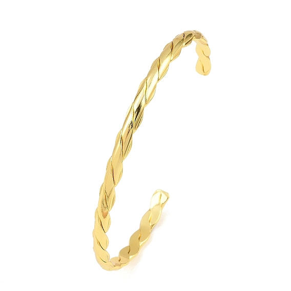 Латунный скрученный браслет из манжеты, реальный 18 k позолоченный