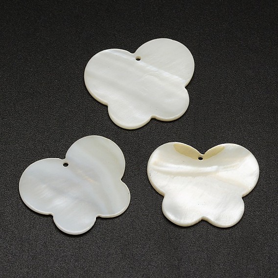 Butterfly Freshwater Shell Pendants, 21x26x2mm, Hole: 1mm