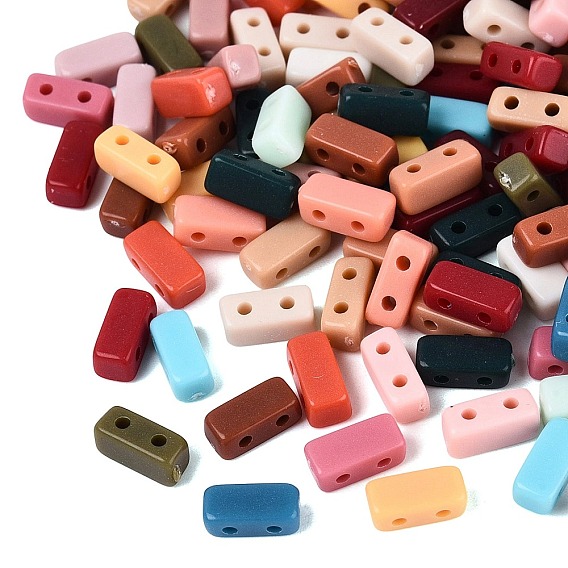 Непрозрачные акриловые бусины, 2 бусины с отверстиями