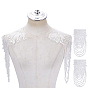 2 piezas de aplique de hombro con flecos de poliéster, Adorno de borlas con cuentas para vestidos y ropa formal.